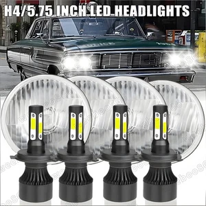 For Ford Galaxie 500-1962-1974 4pcs 5.75" 5-3/4inch Round LED Headlights Upgrade - Picture 1 of 24