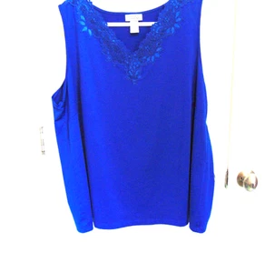Maggie Barnes by Catherines Lace V-Neck Sleeveless Tank Top Women's Size 2X  #1 - Picture 1 of 4
