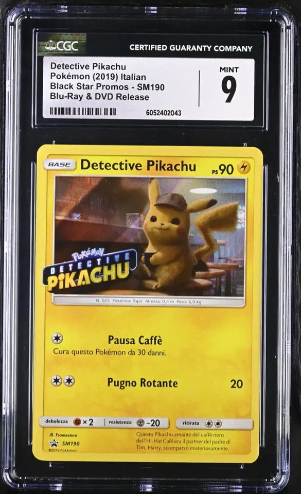 Pokémon Detective Pikachu 2019 Italian Black Star Promos SM190 CGC 9 Mint Card - Bild 1 von 1
