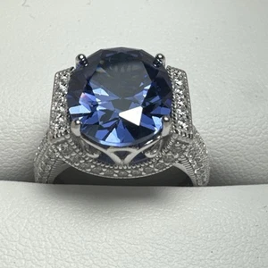 Vanna K For Bella Luce Sterling Silver Ring Cubic Zirconia Blue White Ring Sz 6 - Picture 1 of 24