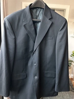 Jaqueta Blazer Stafford Masculina 43R Azul Marinho 100% Lã Penteada 3 Botões Casaco Esportivo - Imagem 1 de 4