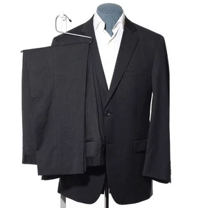 43L langer Pronto Uomo Platinum dunkelgrau Wolle 2-Teiler Anzug 40x31,5 Hosenjacke - Bild 1 von 14