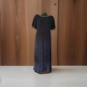 Vintage Sarah Elizabeth 12 Navy Long Tee Dress Z2 - Bild 1 von 6