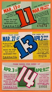 Milwaukee Transit Co. Lot 8 Tickets 1949-1952 siehe Scans - Bild 1 von 4