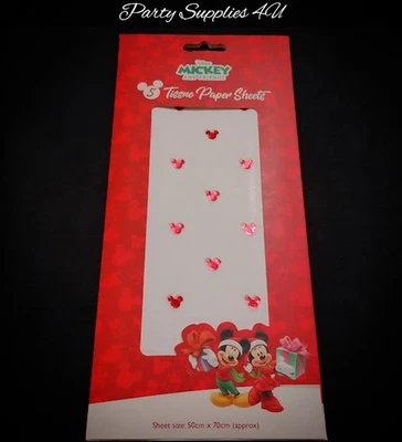 TJ MORRIS 5pk Mickey & Friends Xmas Tissue Paper/White/Red/50cm x 70cm/Gift Wrapping/Bags