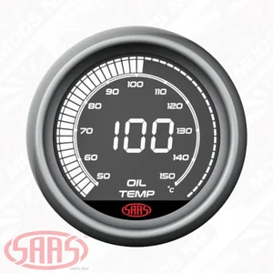 SAAS Oil Temp Gauge 50°-150° C 52mm Muscle Digital Series 12V - Picture 1 of 6