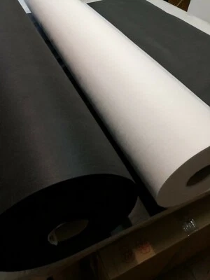 25 metri TNT tessuto non tessuto spunbond 70 gr. H 160 cm bianco/nero rotolo