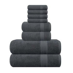 Set Asciugamani 8 Pezzi Ultra Morbidi - 100% Puro Cotone Ringspun, Contiene 2 Oversize... - Foto 1 di 7