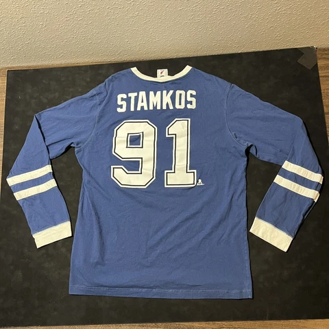 Steven Stamkos #91 Tampa Bay Lightning Blue Hockey Stanley Cup Shirt Adult L Cover