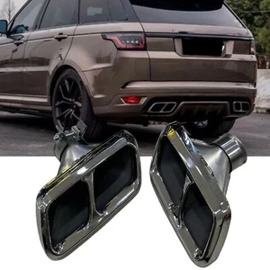 2x Auspuffendrohre Spitzen Für Land Rover Range Rover Sport SVR 2014-2021 Silber - Picture 1 of 5