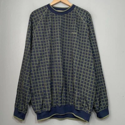 Chaqueta cortavientos pulóver a cuadros azul marino verde Catalina para hombre talla grande Foto 1 de 4