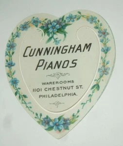 Vintage Heart Bookmark Piano Advertising - Picture 1 of 6