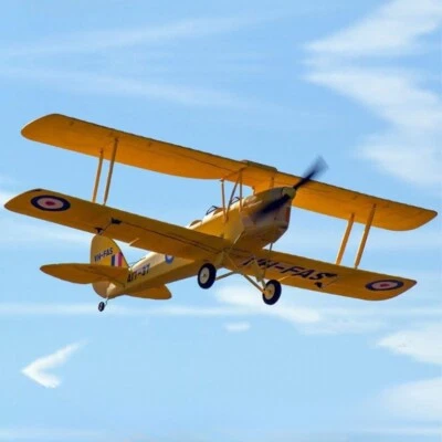 Dynam Tiger Moth DH. 82 V2 Yellow 4S RC Biplane 1.3m Wingspan - Image 1 of 4