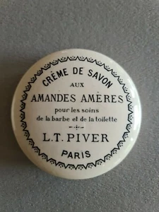 BOITE POT ANCIEN FAIENCE CREME DE SAVON A BARBE PIVER PARIS BARBIER DECO SDB - Photo 1/9