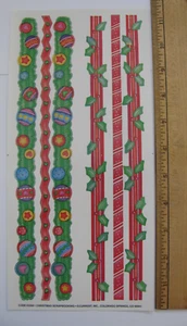 Current Inc NAVIDAD Borde Pegatinas Acebo Adornos 6 Piezas 1 Hoja Nuevo de Lote Antiguo - Imagen 1 de 2