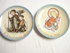Schmid Hummel Weihnachten 1974 und 1975 Weihnachten Sammelteller 7 3/4" Durchmesser - Bild 1 von 4
