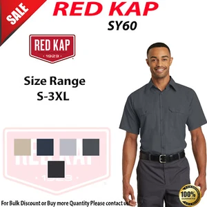 Red Kap SY60 Mens Short Sleeve Solid Ripstop Dress Shirt - Picture 1 of 6