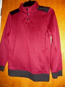 New BOYS URBAN PIPELINE BLACK Burgundy Sweater Fleece lined PULLOVER Size Large - Picture 1 of 6