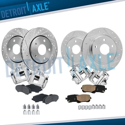 Pastillas de freno de rotor perforadas delanteras traseras de 12 piezas para Town Country Grand Caravan Foto 1 de 4