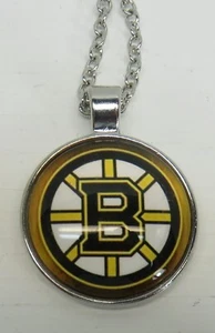 Boston Bruins Stainless Steel Chain 1" Pendant Necklace - NHL Hockey - Picture 1 of 6
