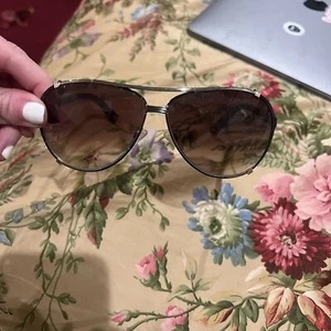 Christian Dior Dior Chicago2 Gold Tone Frame Aviator Sunglasses - Picture 1 of 10