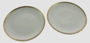 Winterling Marktleuthem Bavaria White Gold Laurel Leaves Salad Plate Set of 2 - Picture 1 of 6