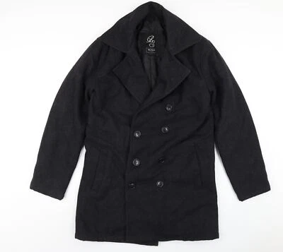 Ben Smith Mens Grey Overcoat Coat Size S Button - Изображение 1 из 4