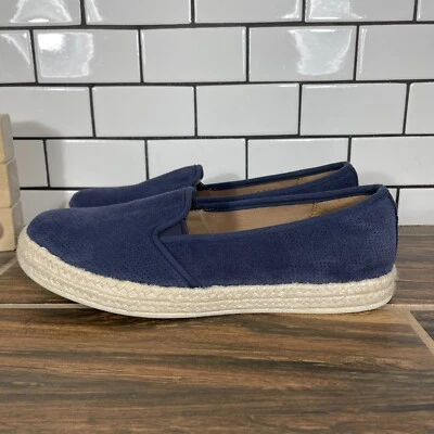 Sapato Clarks Azella Theoni Feminino 7 Largo Azul Camurça Perfurada Espadrille Liso - Imagem 1 de 4