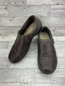 Collection By Clarks Cora Giny Brown Tumbled Leather Loafer Slip on Womens 6.5M - Picture 1 of 12