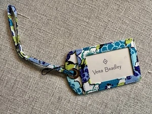 NWT Vera Bradley Dive Floral Medallion Ultralight Luggage ID Tag Floral Blue - Picture 1 of 5