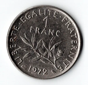 1972 France One Franc Coin Republique Francaise - Picture 1 of 2
