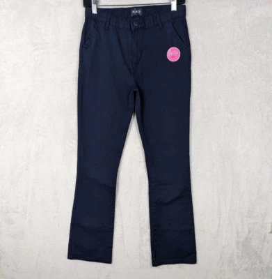 Children's Place School Uniform Pants Girl 14 Blue Bootcut Adjust Waist Stretch - Image 1 of 4