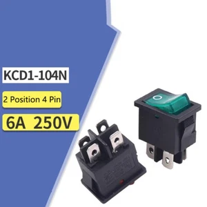 KCD1-104N With Indicator Light 2 Position 4 Pin Rocker Boat Switch 6A 250V New - Picture 1 of 14
