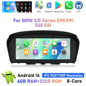 Autoradio 8,9"" per BMW E60 E61 E64 E90 E91 E93 CCC Android 14 CarPlay GPS WIFI - Foto 1 di 14