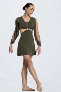Weissman Elite Strangers By Nature 14293 Olive Green Dance Costume Sz LC Lyrical - Picture 1 of 7