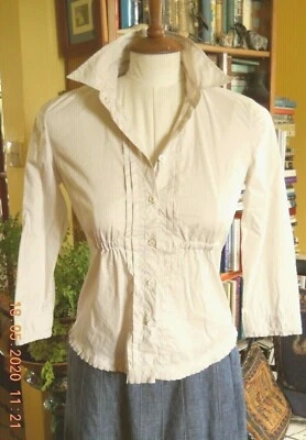 MAXMARA PLEAT DETAILED FITTED SHIRT SIZE 8-10 SMALL - Image 1 of 4