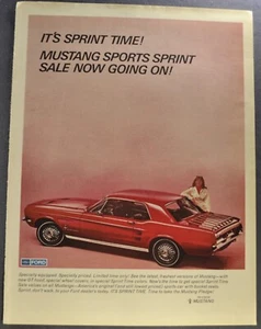 1967 Ford Mustang Hardtop Large Size Print Ad Excellent Original 67 - Picture 1 of 4