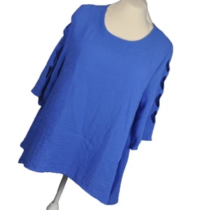Top mujer Lulu B talla L azul manga tres cuartos - Imagen 1 de 16