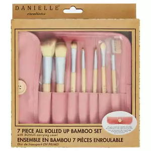 Danielle Bamboo Roll Up Brush Set, Pink, 7 Ct - Picture 1 of 7