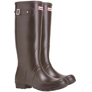 W23499 Hunter Original Tall Rain Boot Brown Chocolate Rubber 12 M 13 F 45 46 EU - Picture 1 of 7