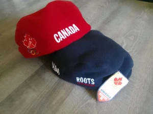 2 Roots Olympic 1998 Nagano Hats Black And Red Nordic Poor Boy Berets - Picture 1 of 9