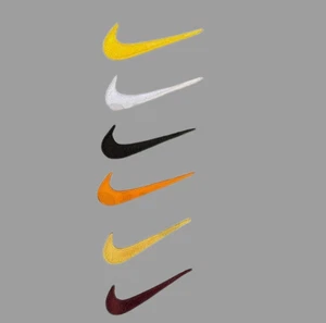 Swoosh patches Iron-on swoosh embroidered patch Multicolor swoosh 2.5" 6-pieces - Picture 1 of 2