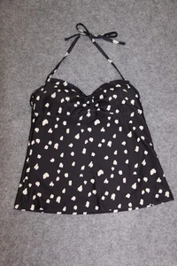 PARTE SUPERIOR TANKINI TALLA 36 - 38 NEGRO BLANCO NATURAL ESPUMA PUNTEADA - Imagen 1 de 2
