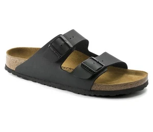 Sandalias Birkenstock Arizona negras con plantilla suave de cuero Birko-Flor para mujer talla 11 - Imagen 1 de 6