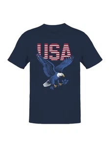 Bold USA Eagle Graphic Men's T-shirt - Picture 1 of 6