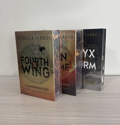 GERMAN Empyrean Trilogy Fourth Wing Iron Flame Onyx Storm Rebecca Yarros SE HB - Image 1 of 4