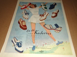 1940 PUBLICITÉ ORIGINALE DES CHAUSSURES POUR FEMMES, KEDETTES de LA DOMINION RUB - Bild 1 von 1