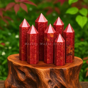 Natural Genuine Rhodonite Tower Point Obelisk Healing Stone Mineral Specimens - Picture 1 of 1