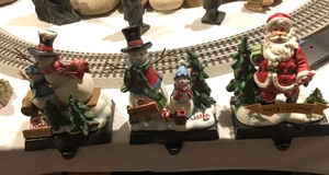 Weihnachten Weihnachtsmann Strumpf Halter Holiday Time Marke Gusseisen/Harz Ornament 3 - Bild 1 von 2