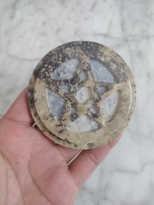 Pentagram Altar Tile Carved Stone Soapstone Pentacle  - Picture 1 of 5